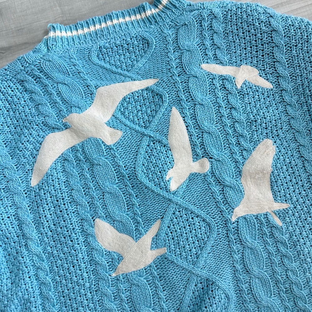 Taylor Swift 1989 Taylors Version Cardigan Blue Seagull Knit MD/LG Pre-owned - Picture 7 of 7